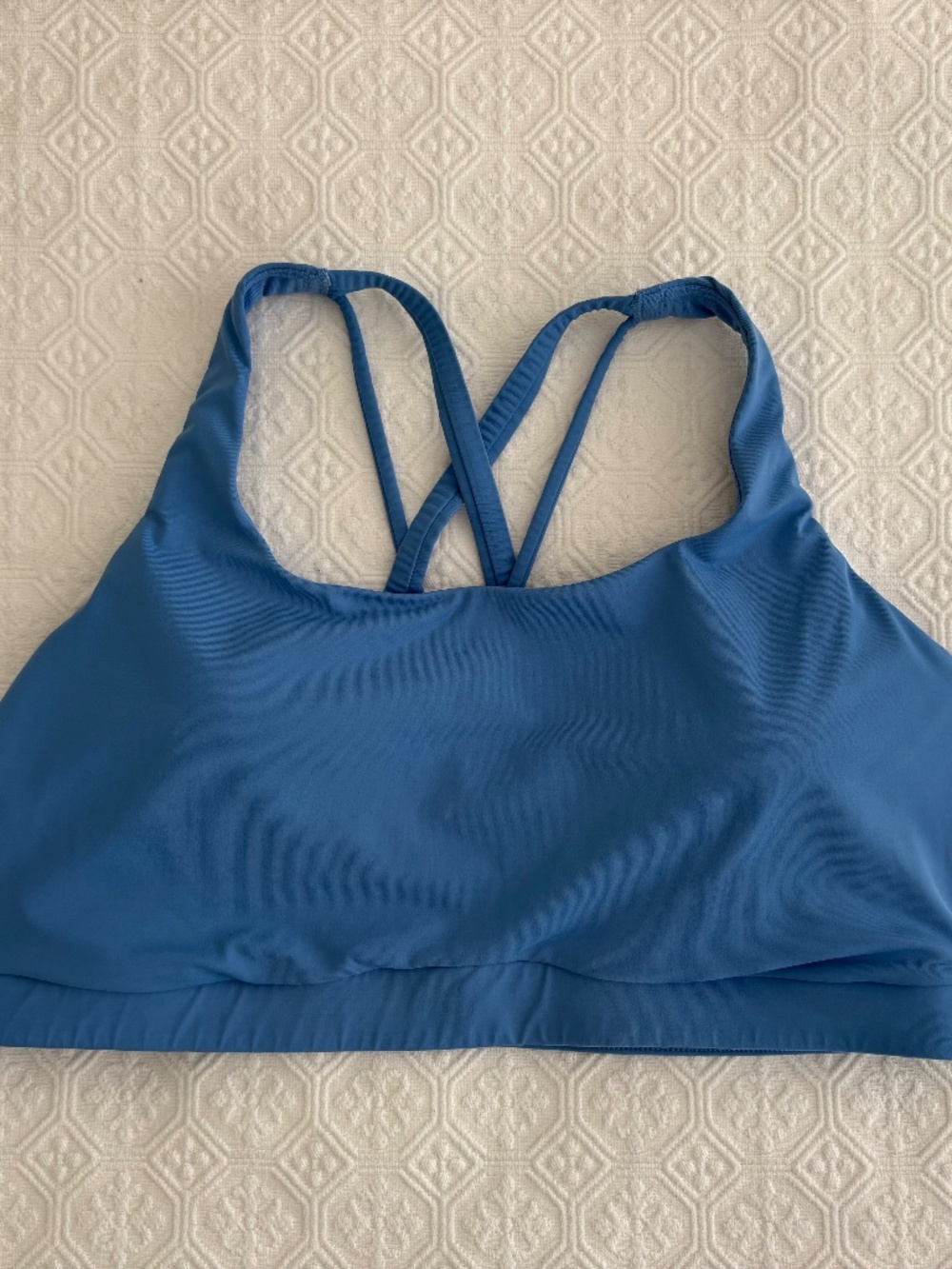 Lululemon Energy Evolve Sports Bra Pool Party XL Medium Support Strappy Back